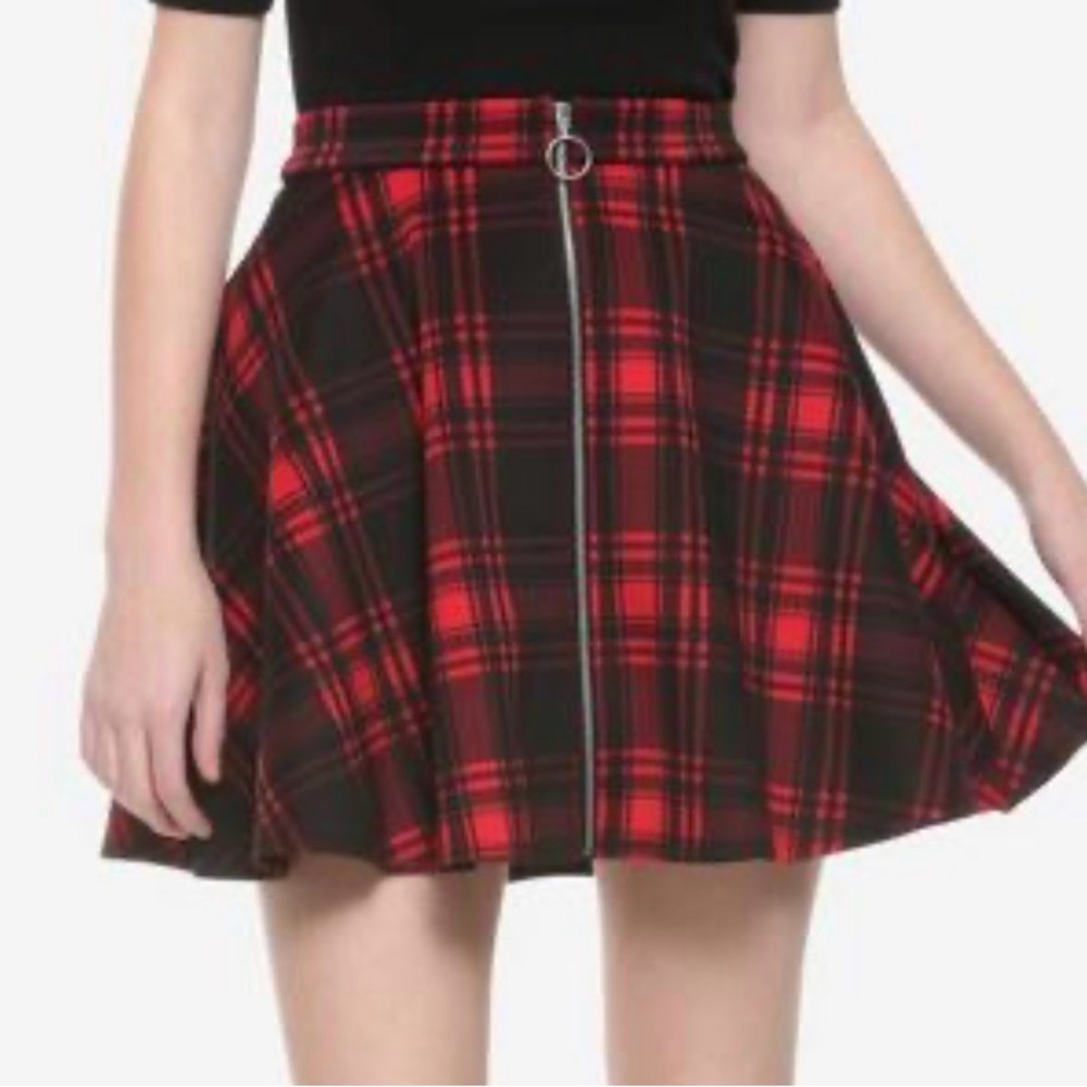 Black and Red Plaid Women's Skirt